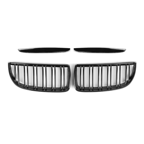 Parrilla coche frontal riñón negro brillante de doble listón para renovar el capó de tu E90 E91