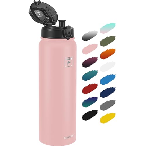 Fanhaw 40oz Stainless Steel Water Bottle with Chug Lid, Pink