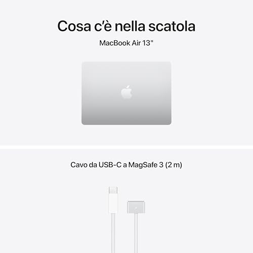 MacBook Air 13'' con chip M5: progettato per l’AI, display Liquid Retina da 13,6'', 32GB di memoria unificata, 512 GB di archiviazione SSD, 10 CPU, 8 GPU, Wi Fi 7 – Argento - Notebook - Immagine 5