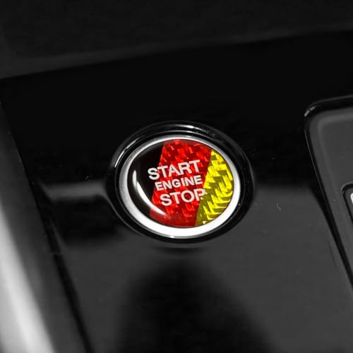 BETTERHUMZ Engine Start Button Sticker Carbon Fiber for Audi A3 8Y A6 4K C8 A7 4K8 Q5 S6 2020-2025 Control Knob Decor Interior Accessories (Black-DE)