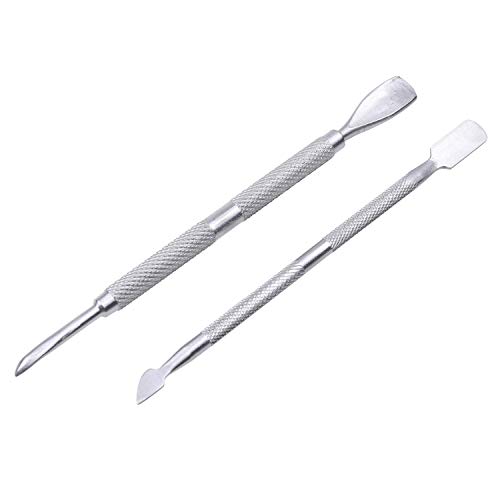 Kare & Kind Edelstahl-Hautschneidezange und Nagelhautschieber-Set - 1x Nagelhautschneider - 2x Nagelhautschieber - Maniküre, Pediküre, Heimwerken - Heim, Nagelstudio - Für Anfänger