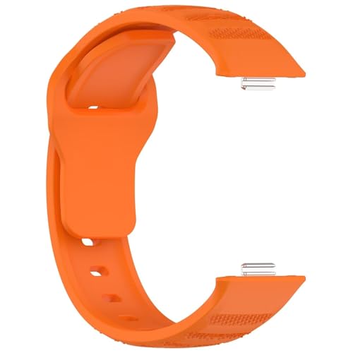 Dl3 Mobilak Compatible with Huawei Watch Fit 3 / Fit 4 / Fit 4 Pro Breathable Silicone Sport Wristband, Soft Textured Design, Sweat-Resistant Quick Release Adjustable Watch Strap (Orange)