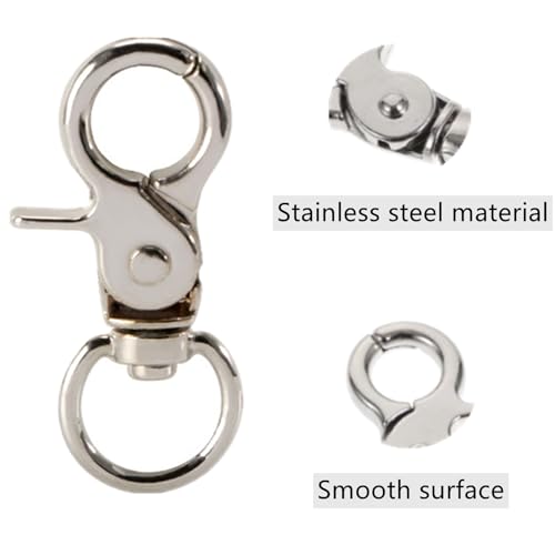 Image of 8 Pcs Bird Cage Lock Bird Cage Lobster Clasp, Birdcage Lock Birds Cage Clip Dove Cage Door Keychains Swivel Clip Rabbit Cage Door Locks Purse Hooks to Rotate Shackle Stainless Steel Iron Wire