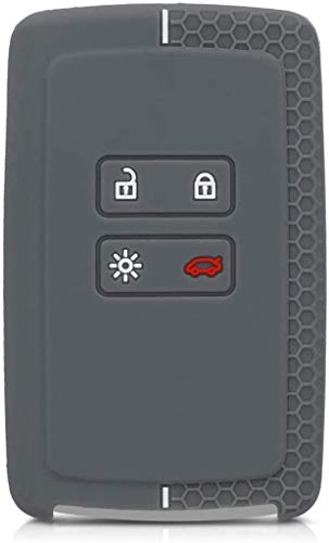 Image of JVCV Soft Silicone Key Cover Compatible with Renault Duster Kiger Triber Smart Key - Stylish Durable Protective (Grey)