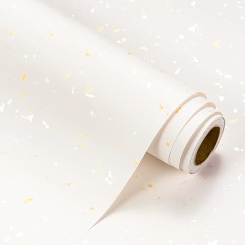 WRAPAHOLIC Ivory Wrapping Paper Roll - Mini Roll - 17 Inch x 16.5 Feet - Ivory Gold Design with Silky Touch Perfect for Birthday, Wedding, Baby Shower, Holiday