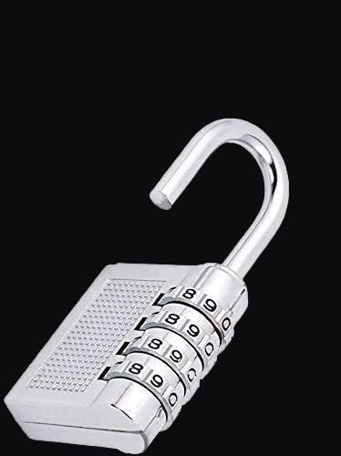4-Digit Safe Pin I 4 digit combination Padlock lock | Silver Zinc Alloy 4 digit Lock |4 digit padlock Pack of 1 |4 digit number lock Cute Design|Secure Your Luggage, Tool Box, Gate, and More BY VIVITO