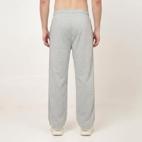 Image of MARK LOUIIS Men's Baggy Trackpants | Regular Fit Cotton Sweatpants with Drawstring Waist & Side Zipper Pockets | Oversized Casual Track Pants for Gym