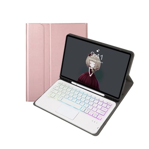 Teclado y ratón inalámbrico con funda para iPad Pro 13 2024 y teclado retroiluminado táctil