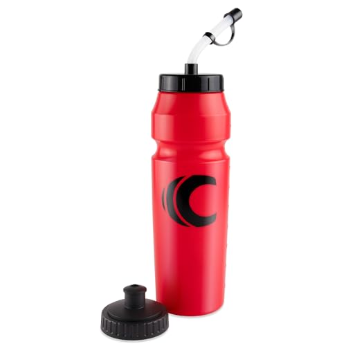 Image of Cannon Sports 1 Liter Sports Water Bottle, BPA-Free, 34 Oz Capacity, Large Mouth, 2 lids (Straw and Squeeze), Great For Helmet Sports Such As Hockey, Lacrosse, Football, Boxing (Red)