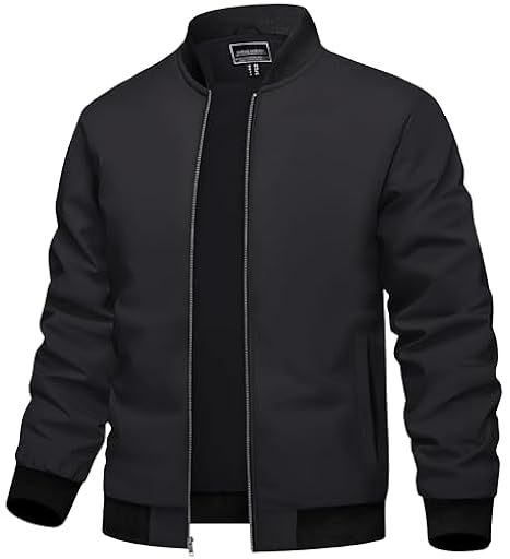 TACVASEN Chaqueta de Béisbol Informal para Hombre Chaqueta Ligera a Prueba de Viento Abrigo Inteligente de Verano con Bolsillos Negro,M | Ya disponible en tu tienda friki favorita! En mundofriki.es!