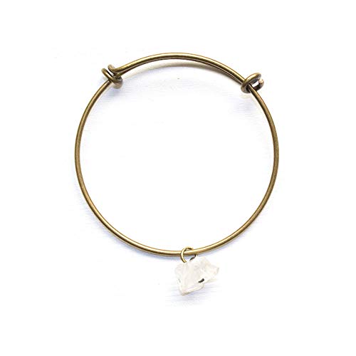 Raw Crystal Quartz Bangle Bracelet Boho Stacking Bracelet Natural Gemstone Handmade Jewelry February Birthstone