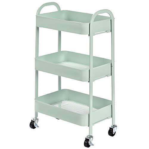 Multifunktions-Metall-Küchenwagen mit 3 Etagen, rollbarer Mehrzweck-Organisationswagen Cover