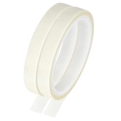 Image of MECCANIXITY 2 Pcs High Temperature Tape 13mm PTFE Coated Fabric Tape Heat Resistant Tape for Vacuum Sealers Adhesive Tape 10m /33ft White 0.13mm Thickness