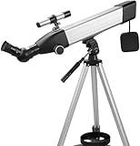 子供と大人のための天体望遠鏡、三脚付き60mm屈折望遠鏡、360°回転、天体観測や初心者に最適(パッケージ)