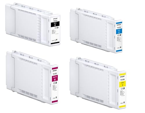 Epson Original Ink Cartridges Multipack Black T41F5 + T41R2, T41R3, T41R4 Cyan, Magenta, Yellow for SureColor SC-T3400, SC-T3405, SC-T5400, SC-T5405