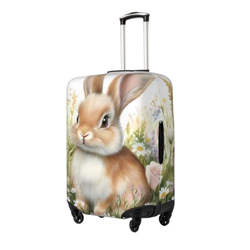 Easter Bunny Elastic Travel Luggage Cover, Washable Spandex Suitcase Protector, Anti-Scratch Fits 18-32 Inch2