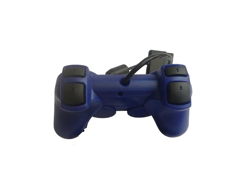 Image of Premium PS2 Compatible Wired Controller - High-Performance Gamepad for PlayStation 2 (All Models) Ergonomic Gamepad with Dual Vibration Feedback, Precision 360 Analog Sticks, Ergonomic Pro Grip - (SOLID BLUE)