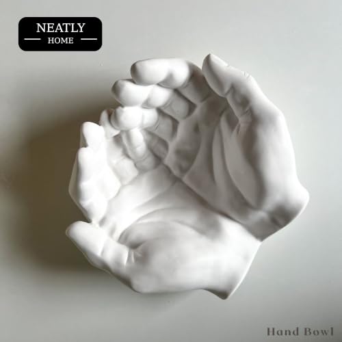 Image of Hand Bowl Handcrafted Design, Smooth Satin Surface | Minimalist Home Decor, Candle Holder, Key Holder, Ash Tray, Planter Use & Multipurpose - (Hand Bowl) 15 cm