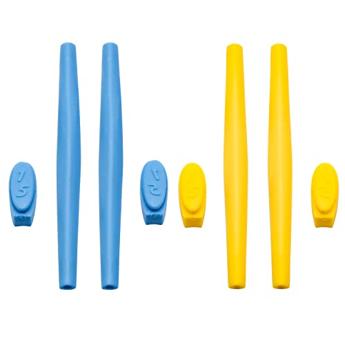 Pieds en silicone pour Oakleys Square Wire 2.0 bleu et jaune