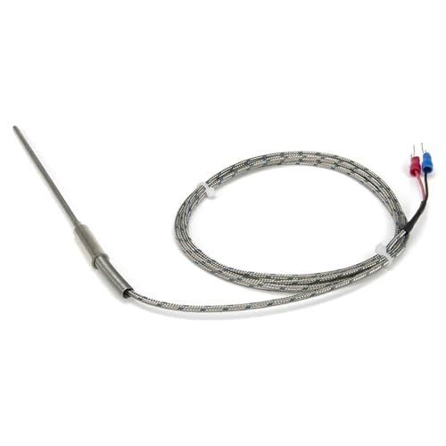 Sensor de temperatura termopar tipo K/J con sonda metálica de 100mm y cable de 1,5m 3