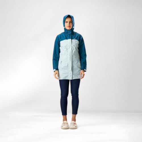 Image of ZEEL Rain Coat for Women Waterproof with Adjustable Hood, Rainwear Suit with Backpack Friendly Pleate, Front Zip with Snap Button Flap, Pants for Ladies (ELS508, Pink, L)
