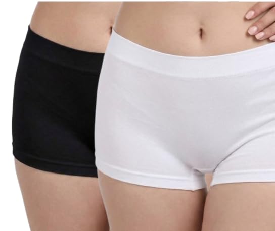 SUNAKHI Women Black & White Boy Shorts Free Size | Comfortable Stretchable Innerwear | Cotton Nylon Soft Breathable Shorts-image-13