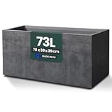 Kreher XL Pflanzkasten Millennium in verschiedenen Formaten und Farben. Tolle Naturstein Optik in Braun, Beige, Anthrazit oder Grau! Aus robustem Kunststoff! (73 Liter (rechteckig) Anthrazit)