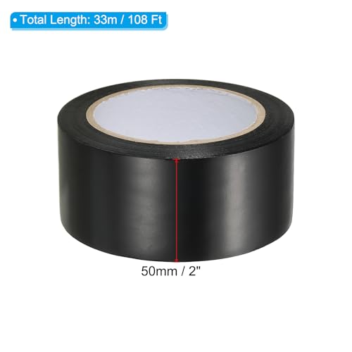 Image of PATIKIL Corrosion Protection Pipe Tape, 108 Ft x 2 Inch PVC Insulation Wrap Duct Tape Self Adhesive for Metal Electrical Piping Drain Pipe Electrical Wires HVAC Duct, Black