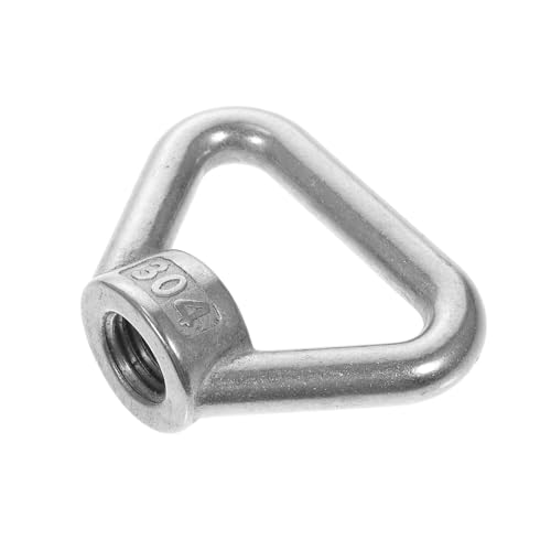 Garneck Heavy Duty Stainless Steel Threaded Eye Nut with Triangular Design Corrosion Resistant Lifting Ring Nut for Outdoor and Industrial Use Fastener