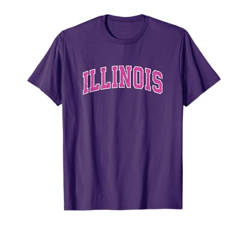 Illinois IL Vintage Sports Design Pink Design T-Shirt
