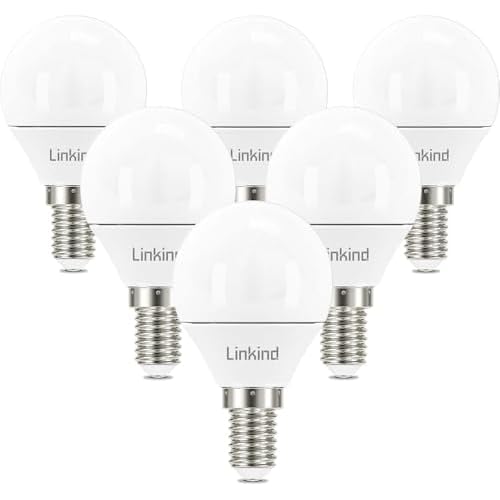 Linkind E14 LED Golf Ball Lampe 5.2W, 40W Glühlampe ersetzt, 470Lm 3000K Warmweiß G45/P45 Birne E14, nicht Dimmbar, AC 220-240V, 6er Pack