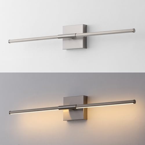 JONATHAN Y Makena 28" 1-Light LED Wall Sconce, Nickel by JONATHAN Y - Used condition - Image 6