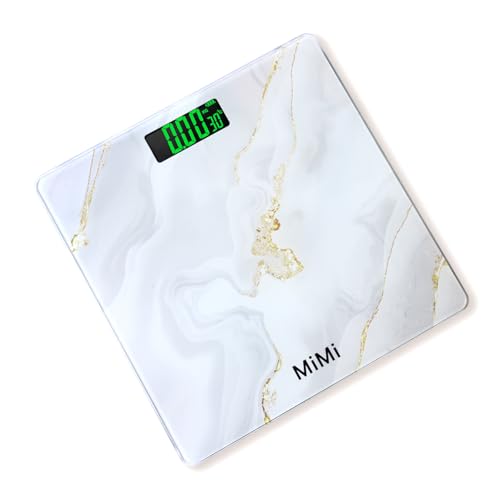 Image of Atom /Aliston MKP Marble Glass Personal Weighing Scale With LCD Backlight Display & Capacity 180Kg | Ultra-Slim 4.5mm | 28 x 28 cm | Bathroom & Home Weighing Scale