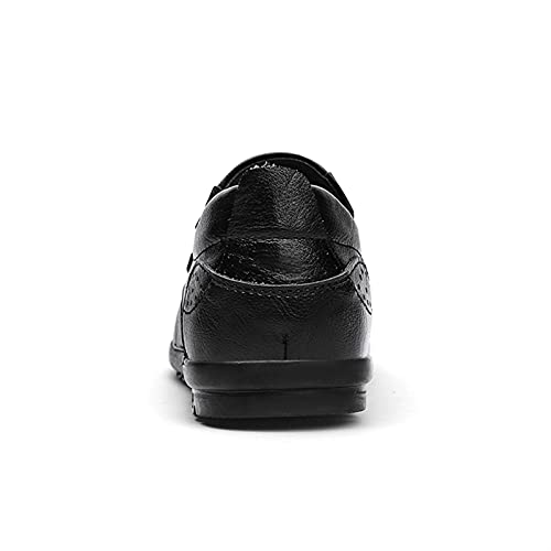 Mens Loafers Shoe Cowhide Stitching Details Round Toe Breathable Slip Resistant Anti-Slip Lightweight Wedding Fashion Slip-ons3