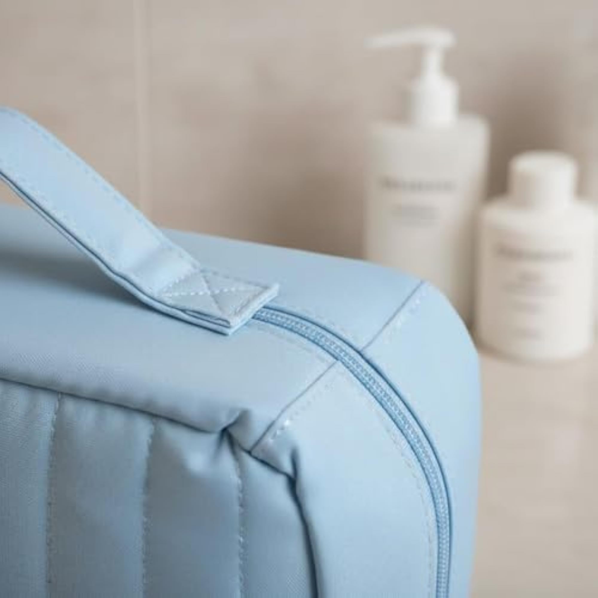 Partitioned Design Upright Makeup Organizer, Solid Color