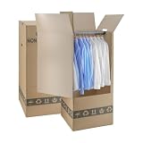 IMBALLAGGI 2000 - Scatole Cartone Porta Abiti con Barra Appendiabiti - 50x50 cm h 110 cm - Scatoloni Doppia Onda per Trasloco Armadio - Confezione da 2 pezzi