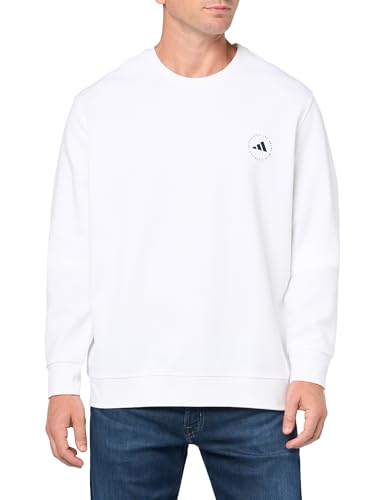 adidas mens Core Crew Neck Sweatshirt, White, XL