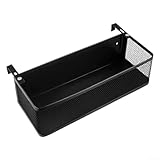 Nachttisch-Organizer, Metall, platzsparendes Aufbewahrungsregal für Handys, Bücher und Fernbedienungen, tragbar für Schlafsaal und Studentenunterkunft (schwarz)