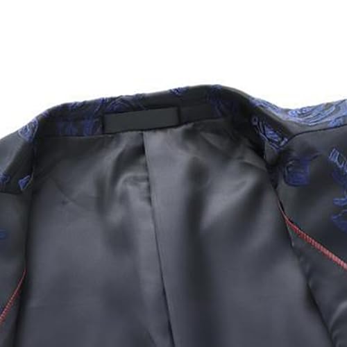 Mens Floral Tuxedo Jacket Paisley Embroidered Shawl Lapel Stylish Dress Suit Blazer Jacket for Dinner Prom Wedding 7