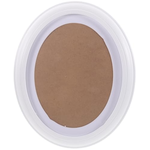 PRETYZOOM Oval Wooden Picture Frame White 10 Inch Wall Hanging Photo Frame with Seamless Nail Home Decorating Tool for Couples Adults Teens