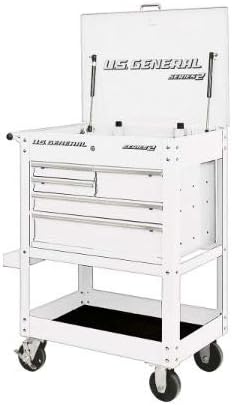 30 in. 5 Drawer Mechanic's Tool Cart Cabinet - White