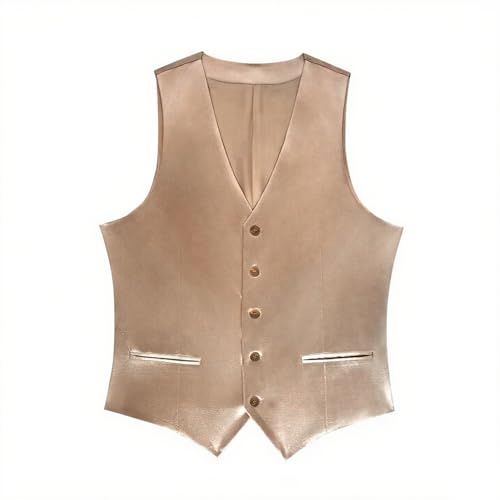 Bakerbear Men's Suit Vest 4PC V-neck Dress Satin Vest for Men Formal Wedding Party Tuxedo Waistcoat Tie Bow Tie Set3