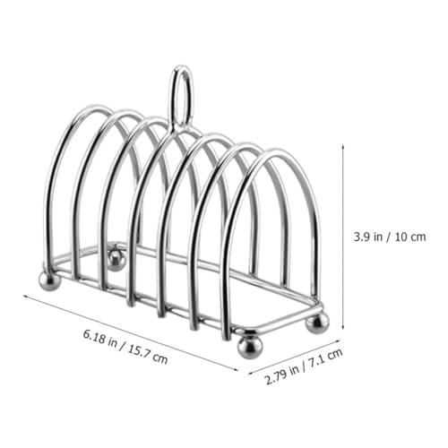 Rejilla para tostadas de acero inoxidable y soporte resistente para pan en cocina 4