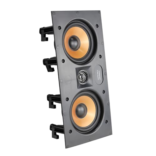 STUDIOFINIX Dual 5.25 Inch 2-Way in-Wall Speakers 160 Watts Flush Mount Home Stereo Speaker Dual Woofers Applicable to Home Theater,Indoor,Office,Kitchen, Living Room, Bedroom (White)