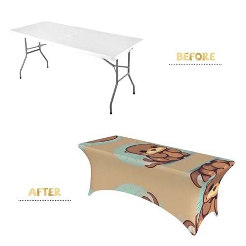 Housse table rectangulaire extensible imprimé loutre mariage fête - 5