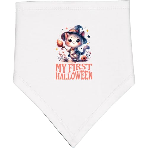 inktastic Babys First Halloween Witch Cat Baby Bandana Bib