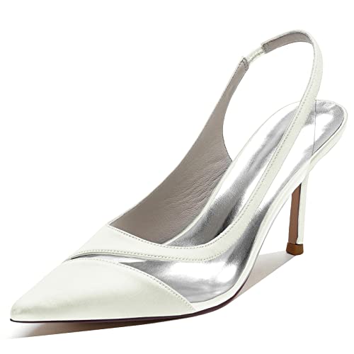 Chaussures à talons mode casual femmes en satin bout pointu 8.5cm