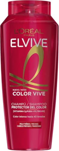 L'Oréal Paris Elvive Color Vive Champú Protector Para Pelo Teñido, 400ml | Filtros UV, Protege el Brillo y Nutre los Cabellos Teñidos, Ayuda a Prolongar la Intensidad del Color, Color Vive