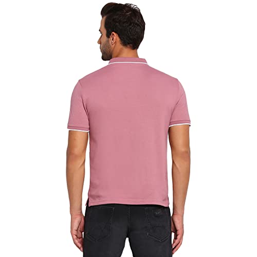 Image of Wrangler Men Dark Coral Solid Regular Fit T-Shirt