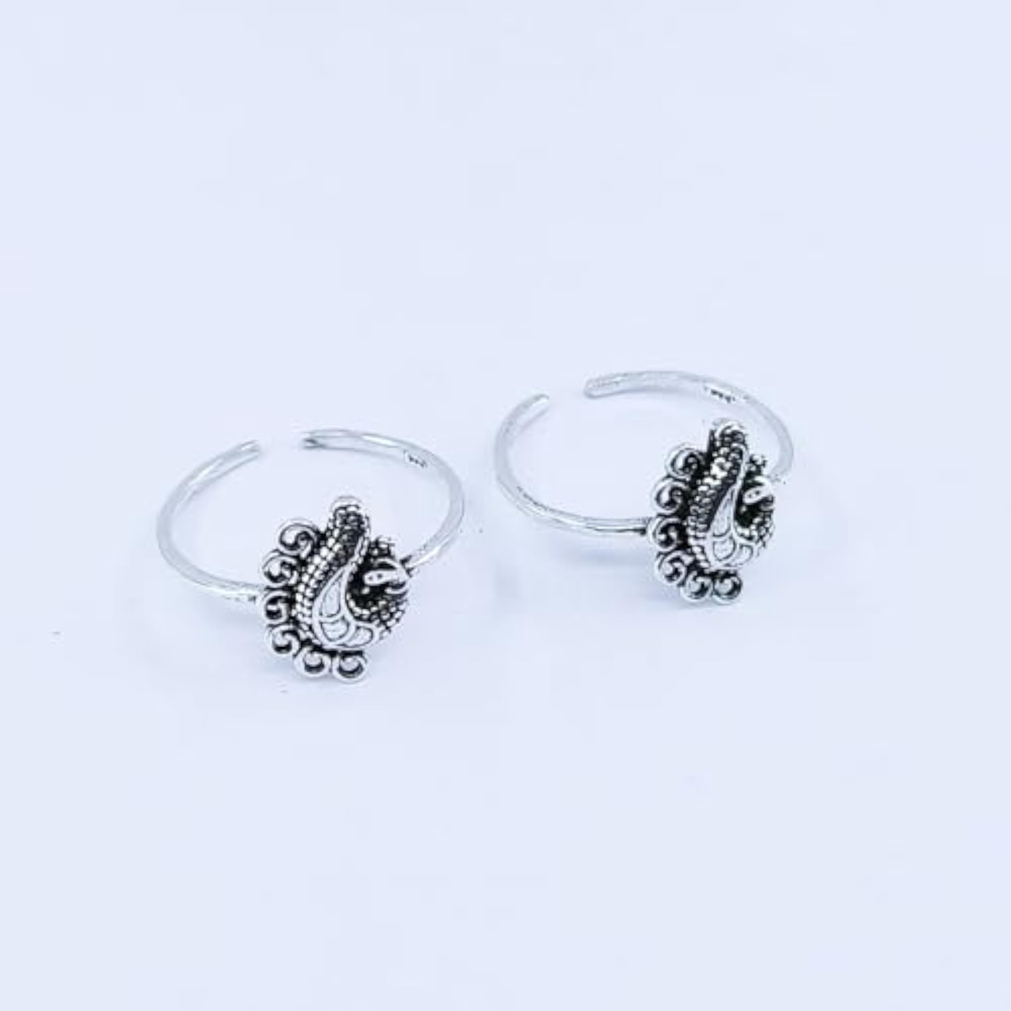 Women's 925 Sterling Silver Peacock Adjustable Toe Ring
